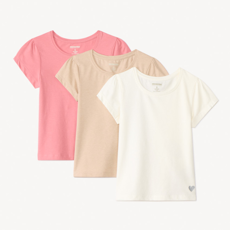 Lot de 3 t-shirts manches courtes fille