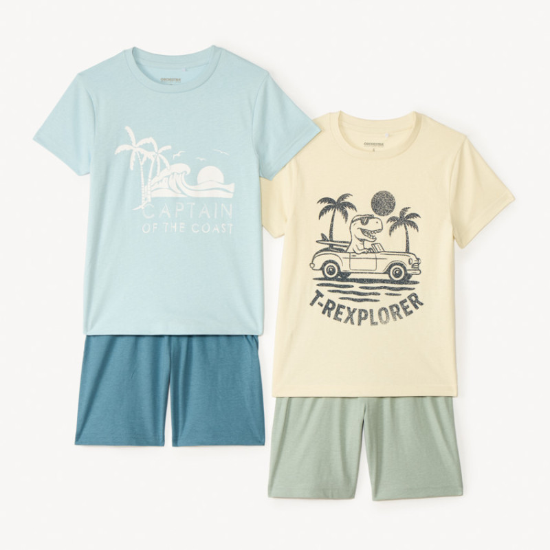 Lot de 2 pyjamas courts fantaisie garçon