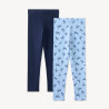 Lot 2 leggings uni et imprimé fille