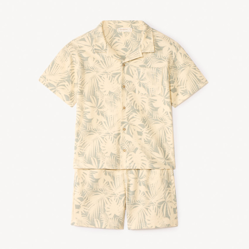 Ensemble 2 pièces chemise + bermuda style hawaïen garçon