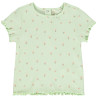 T-shirt manches courtes côtelé imprimé fleurs pour bébé fill