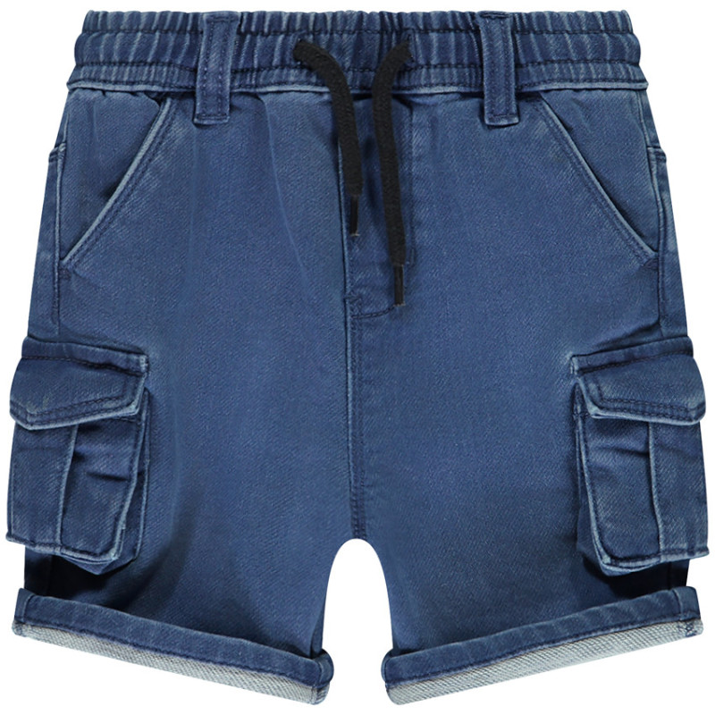 Bermuda effet denim uni à poches cargo pour bébé garçon