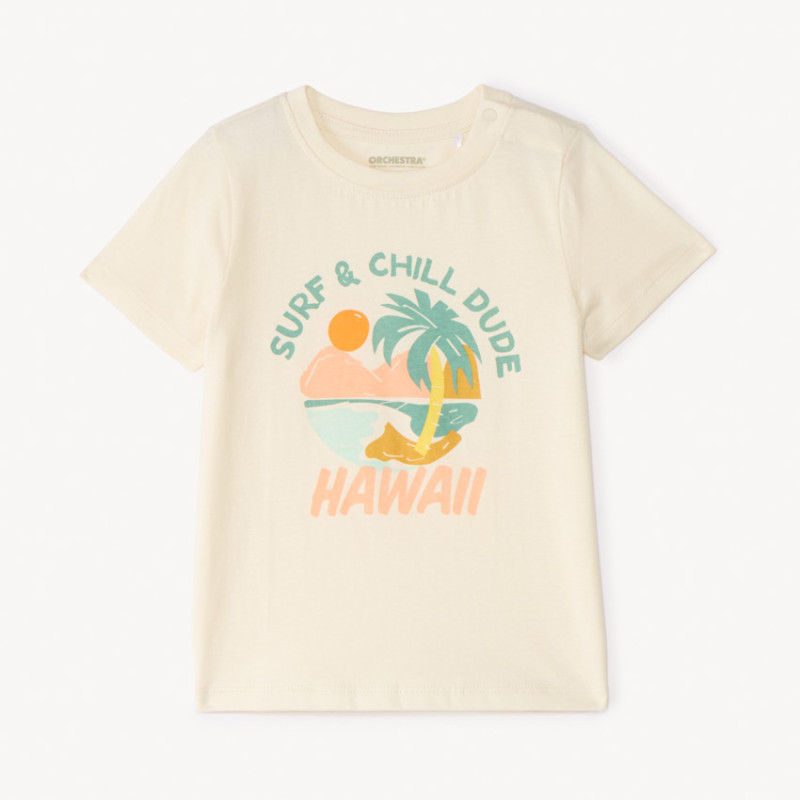 T-shirt manches courtes uni print fantaisie pour bébé garçon