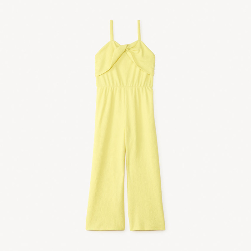 Combinaison en jersey crêpé uni avec buste drapé fille