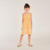 Robe à bretelles unie broderie palmier fille