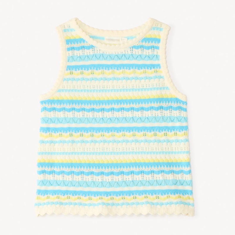 Débardeur en tricot ajouré fantaisie fille
