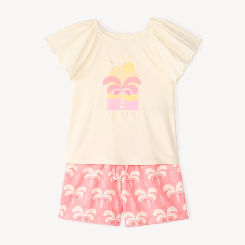 Ensemble 2 pièces t-shirt manches courtes + short motifs pal