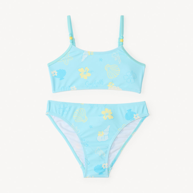 Maillot de bain 2 pièces imprimé coquillages fantaisie pour 