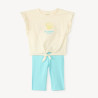 Ensemble 2 pièces t-shirt + cycliste broderie coquillages fi