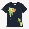 T-shirt manches courtes broderie et print palmiers garçon