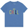 T-shirt manches courtes uni avec print et écriture brodée ga