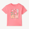 T-shirt manches courtes coupe oversize print fleuris fille