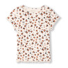 T-shirt manches courtes côtelé imprimé cœurs tachetés fille