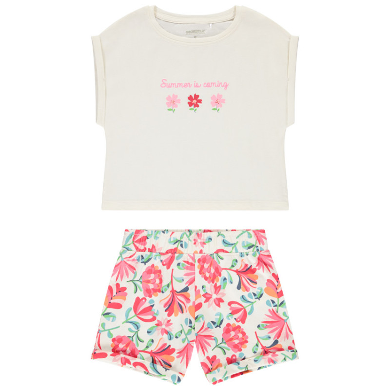 Ensemble 2 pièces à motifs floraux fille