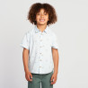 Chemise manches courtes rayée à imprimé trottinettes garçon