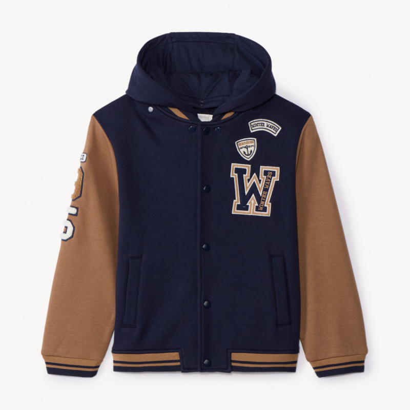 Veste à capuche et col teddy contrecollé garçon