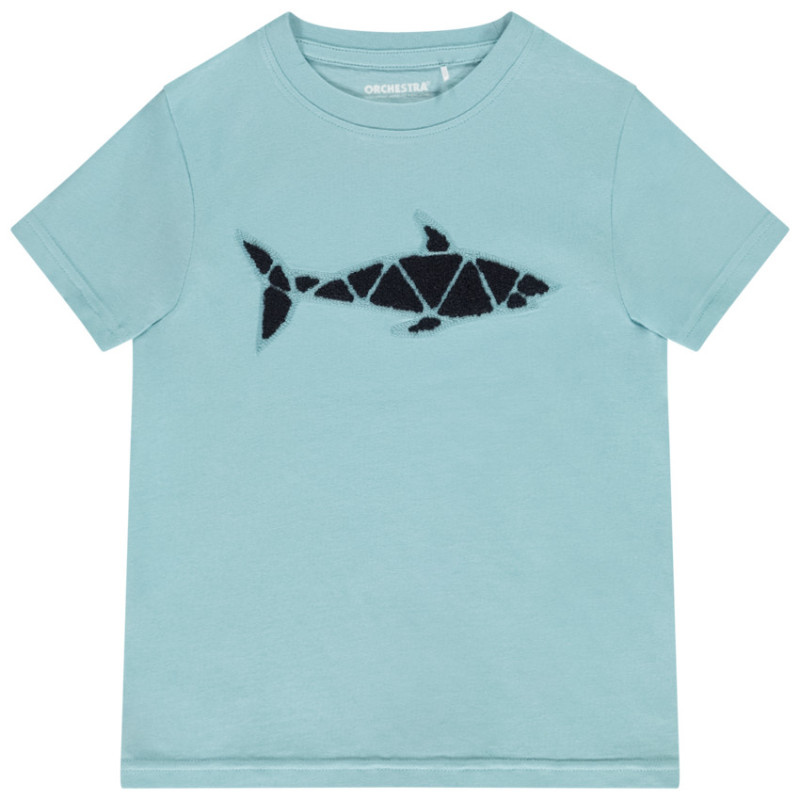 T-shirt manches courtes avec broderie effet bouclé fantaisie