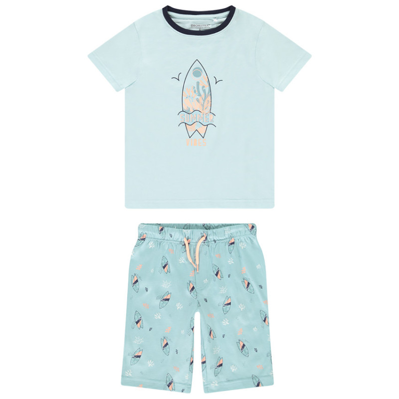 Set pyjama 2 pièces t-shirt + short fantaisie surf garçon