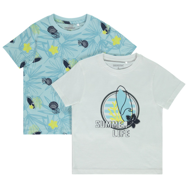 Lot de 2 t-shirts manches courtes fantaisie garçon