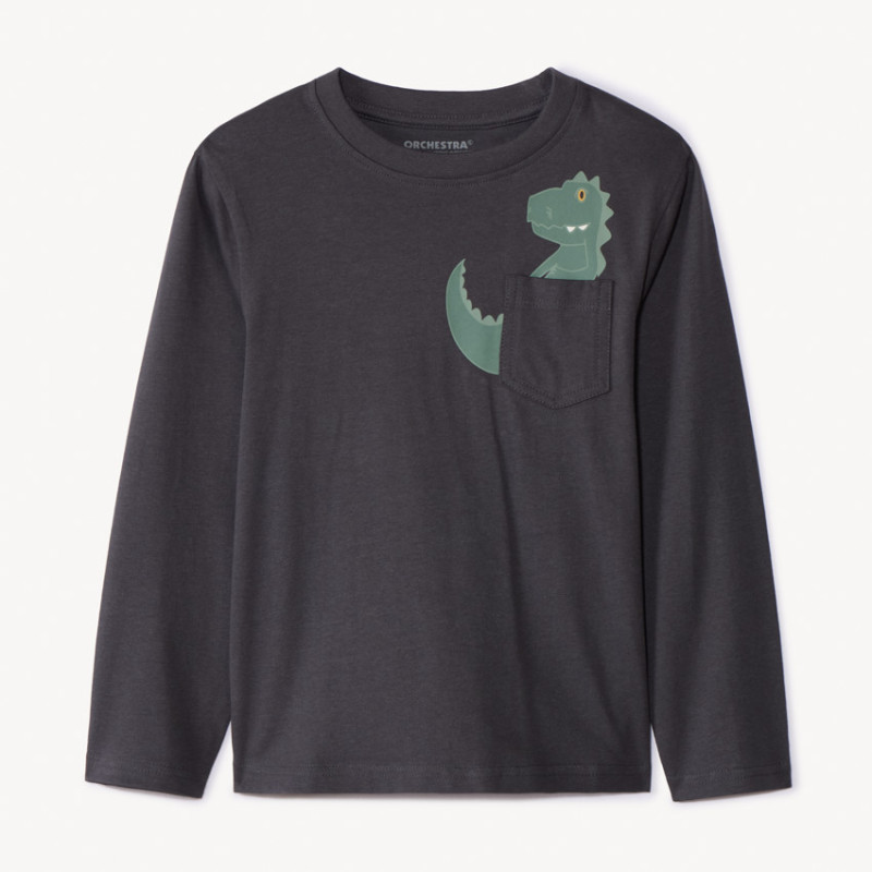 T-shirt manches longues à print ludique animal garçon