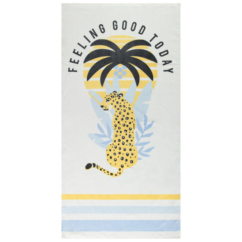Serviette de plage en éponge motif léopard garçon