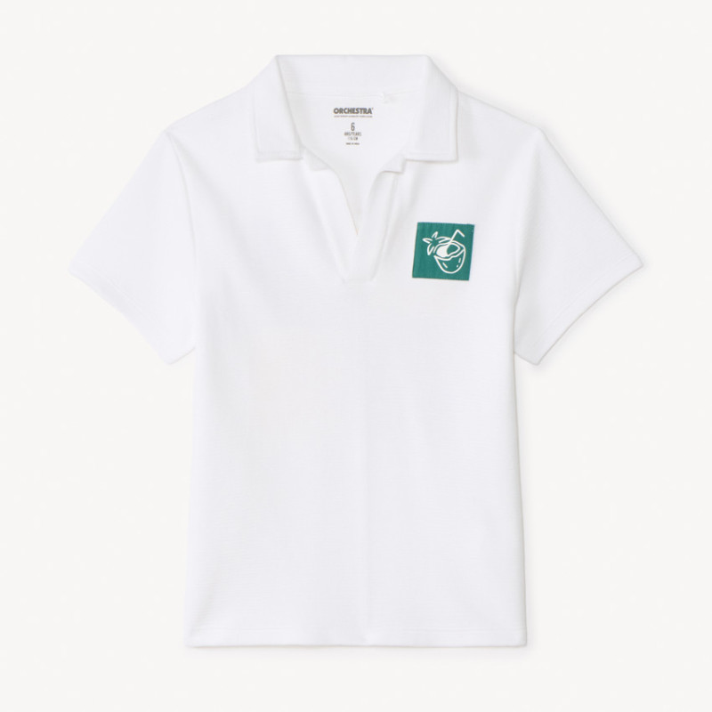 Polo manches courtes uni print vacances garçon