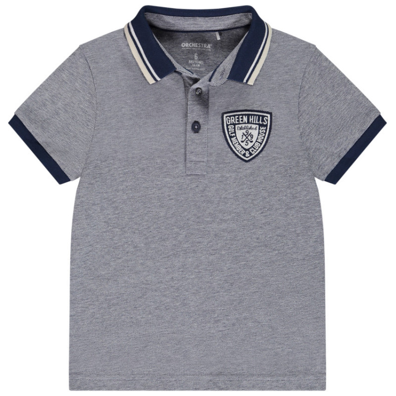 Polo manches courtes patch blason garçon
