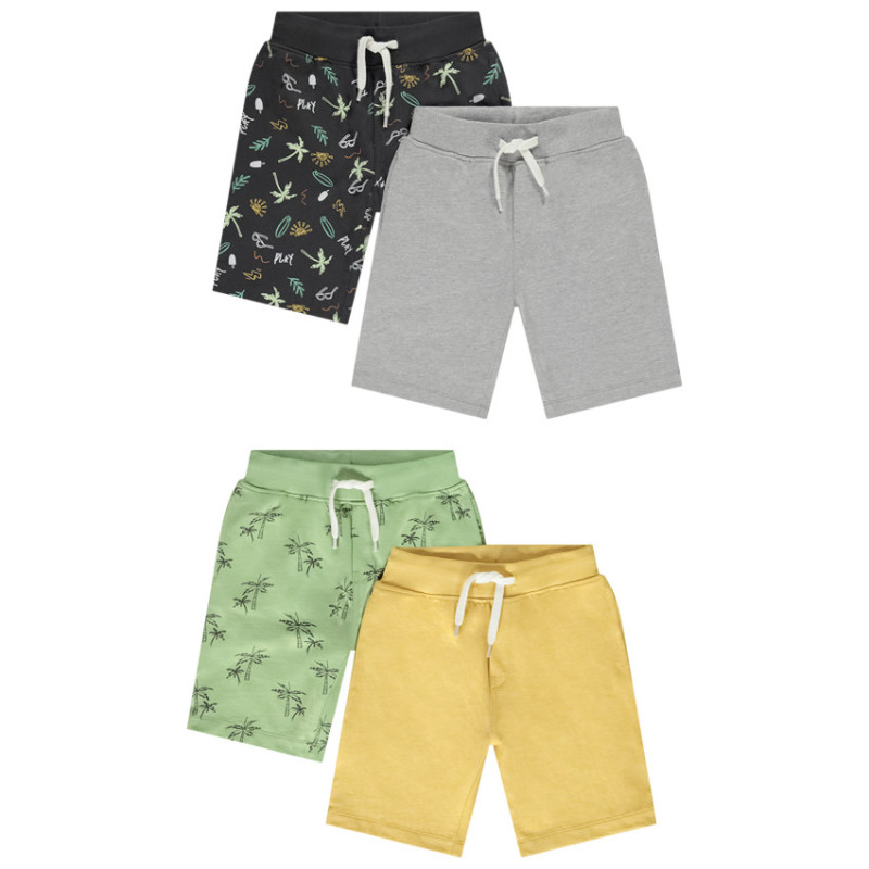 Lot de 4 bermudas en molleton fantaisie garçon
