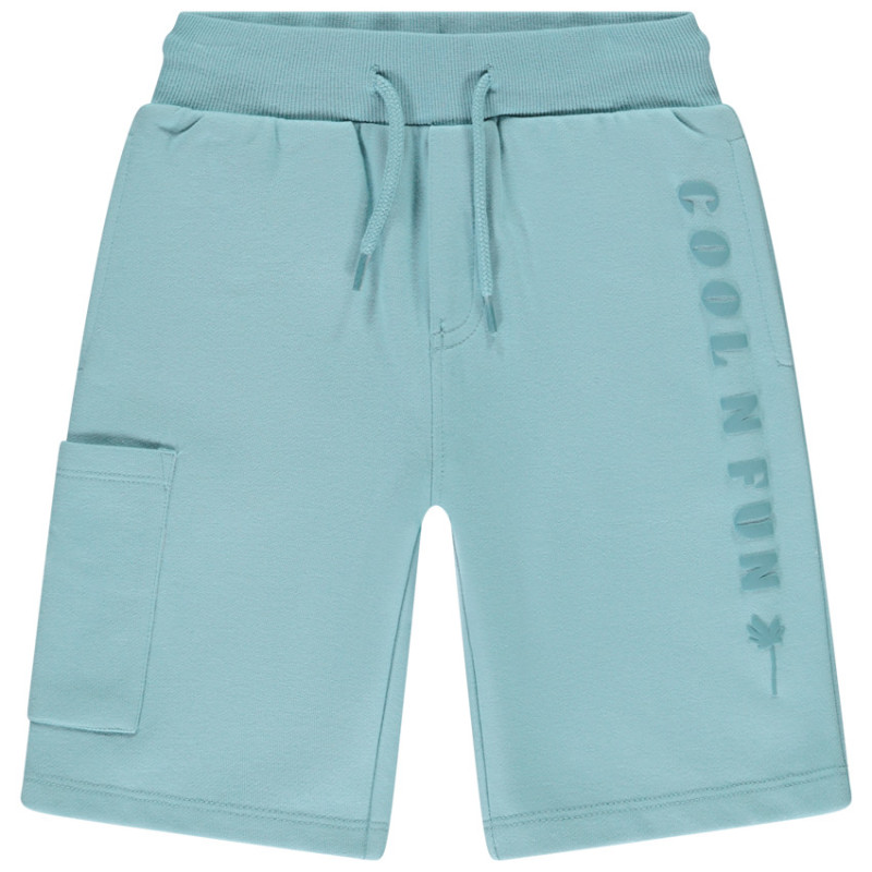 Bermuda en maille uni et puff print garçon
