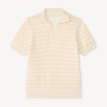 Polo manches courtes tricot fantaisie ajouré garçon