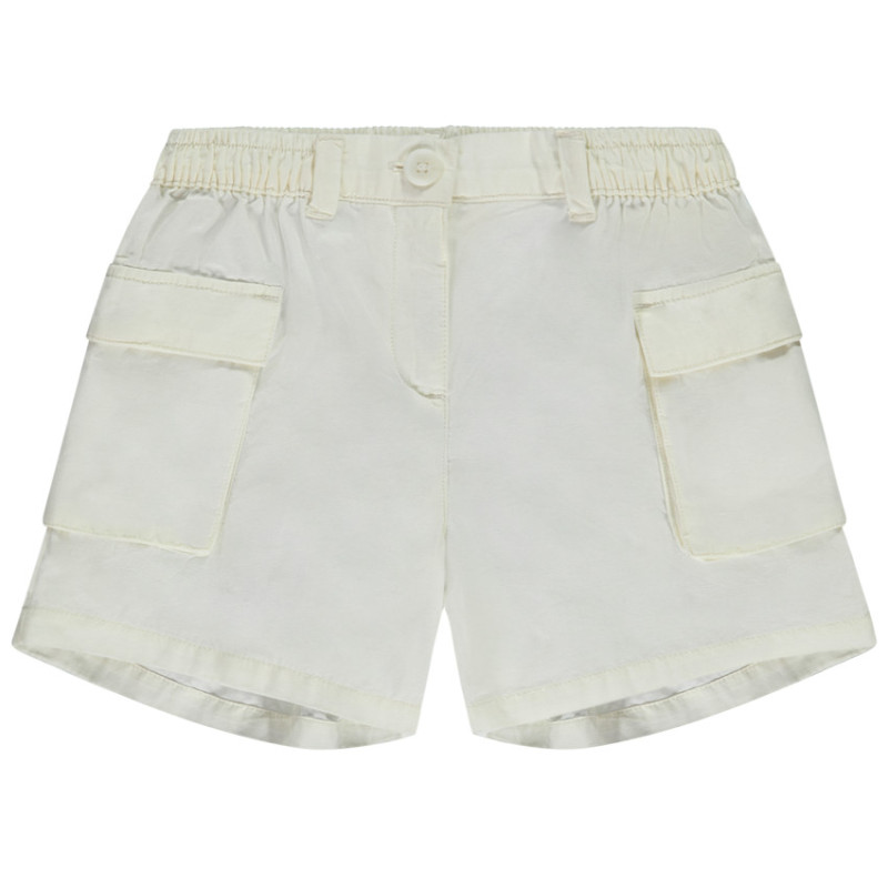 Short en toile à poches et taille élastiquée fille