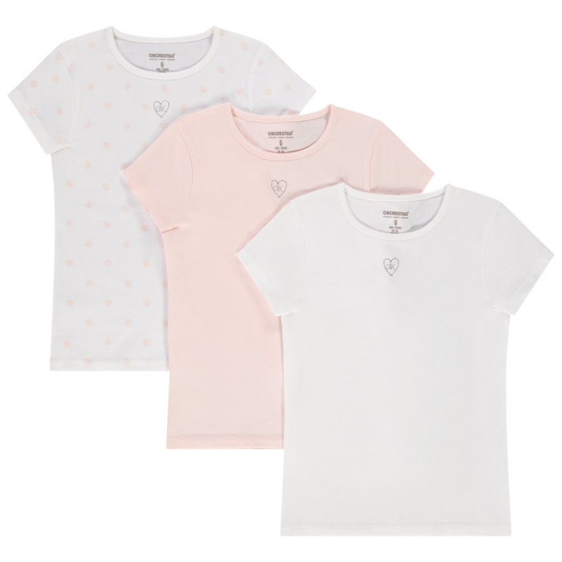 Lot de 3 maillots de corps manches courtes en jersey fille