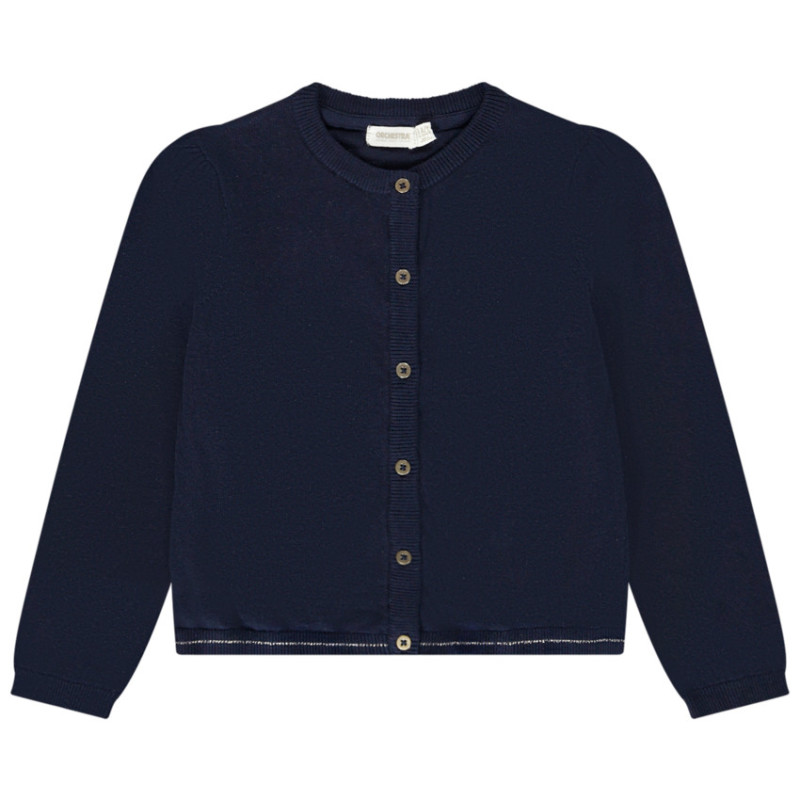 Gilet en tricot uni et lurex fille