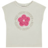 T-shirt manches courtes avec fleur effet pétales 3D fille