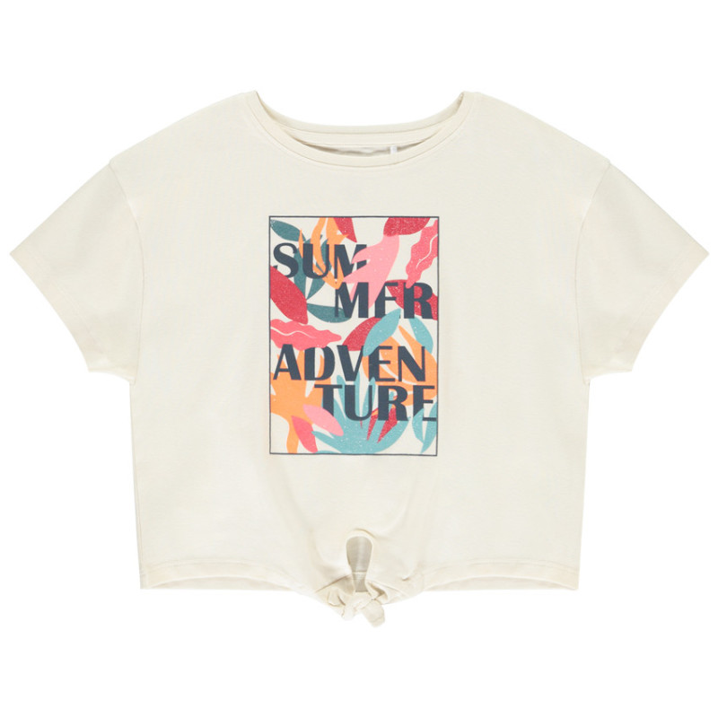 Crop top effet noué à print pailleté fille