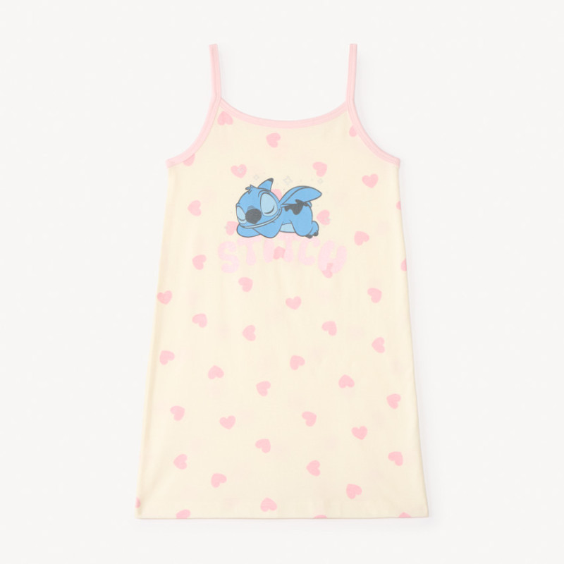 Chemise de nuit à bretelles imprimé cœur Stitch Disney fille