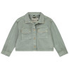 Veste en jean uni à col chemise et clous fantaisie fille