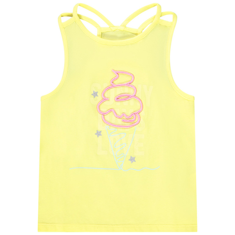 Débardeur en jersey avec print fantaisie et cording fille