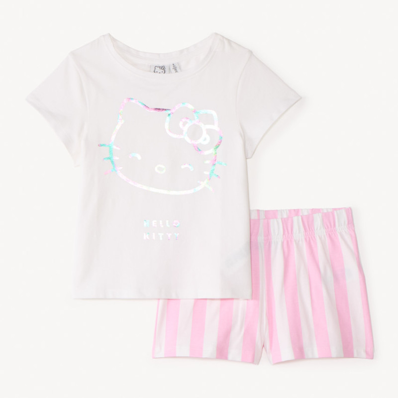 Set 2 pièces de pyjama t-shirt + short Hello Kitty fille