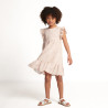 Robe manches courtes volantées imprimé tacheté fille