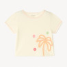 T-shirt manches courtes broderie palmier et fleurs fille
