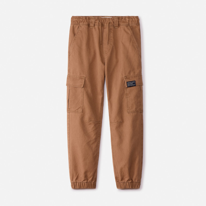 Pantalon style cargo uni avec poches garçon