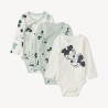 Lot de 3 bodies manches longues imprimé Mickey Disney pour b