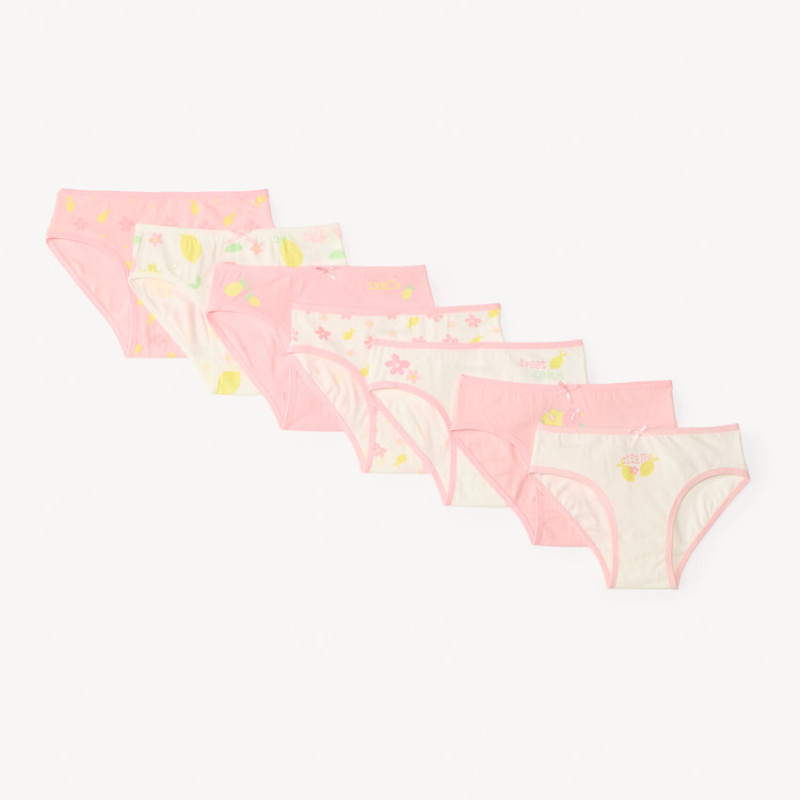 Lot de 7 culottes en jersey motifs citron fille