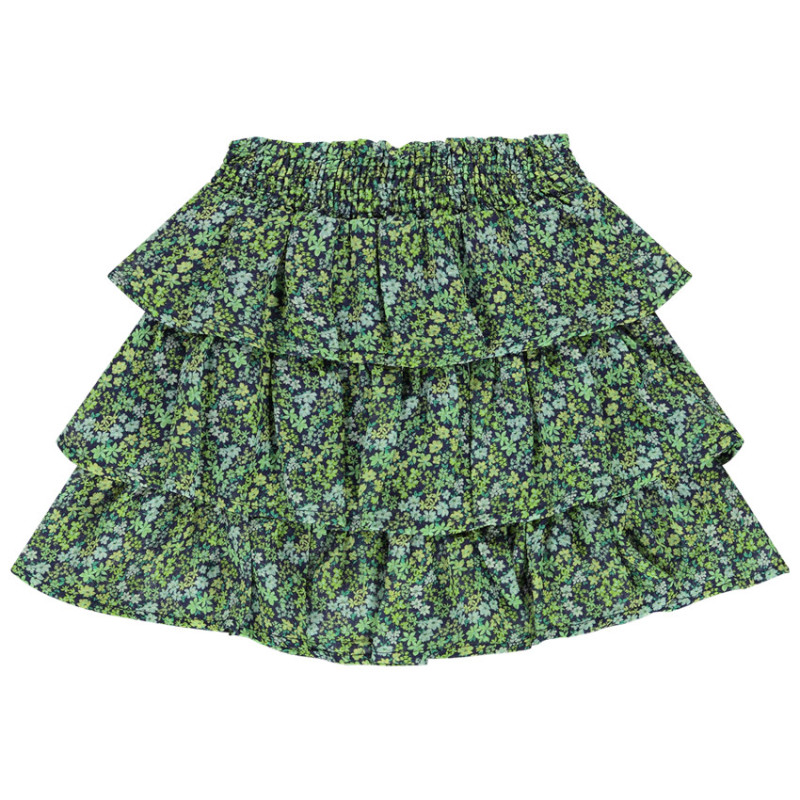 Jupe volantée effet froissé à imprimé floral fille