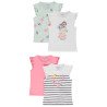 Lot de 4 t-shirts en jersey fantaisie fille
