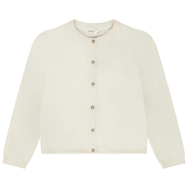 Gilet en tricot uni et lurex fille