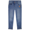 Jean slim en denim patch cœur pailleté fille