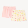 Lot de 2 shorts en jersey uni + imprimé fantaisie fille