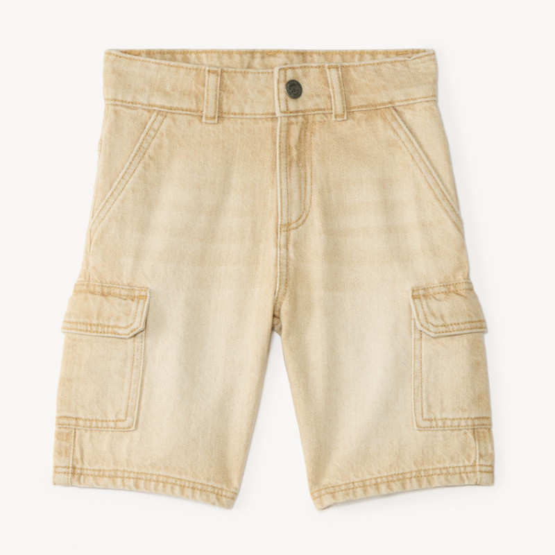 Bermuda style cargo en denim garçon